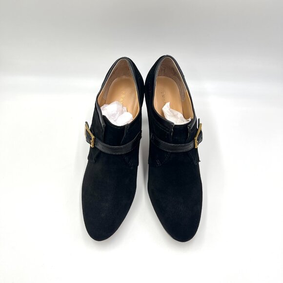 Franco Sarto Sabelle Black Suede Leather Booties Shooties Heels‎ Pumps Shoes - Picture 3 of 14